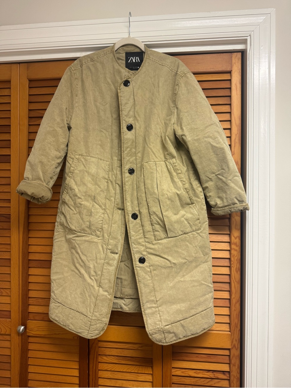 Zara Faded Cotton Blend Coat - Picture 2 of 5